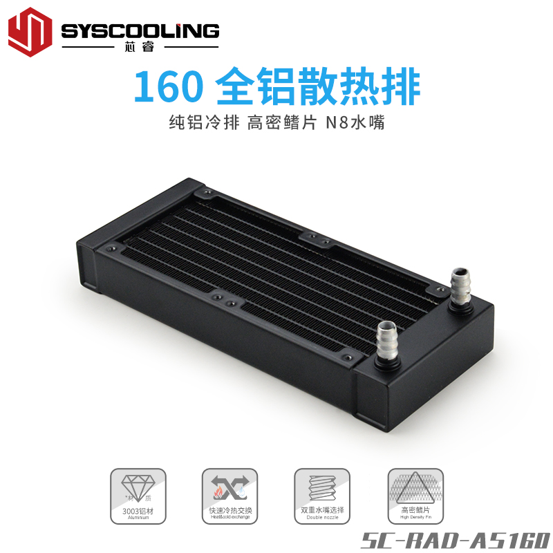 160螺紋口鋁制水冷排散熱器